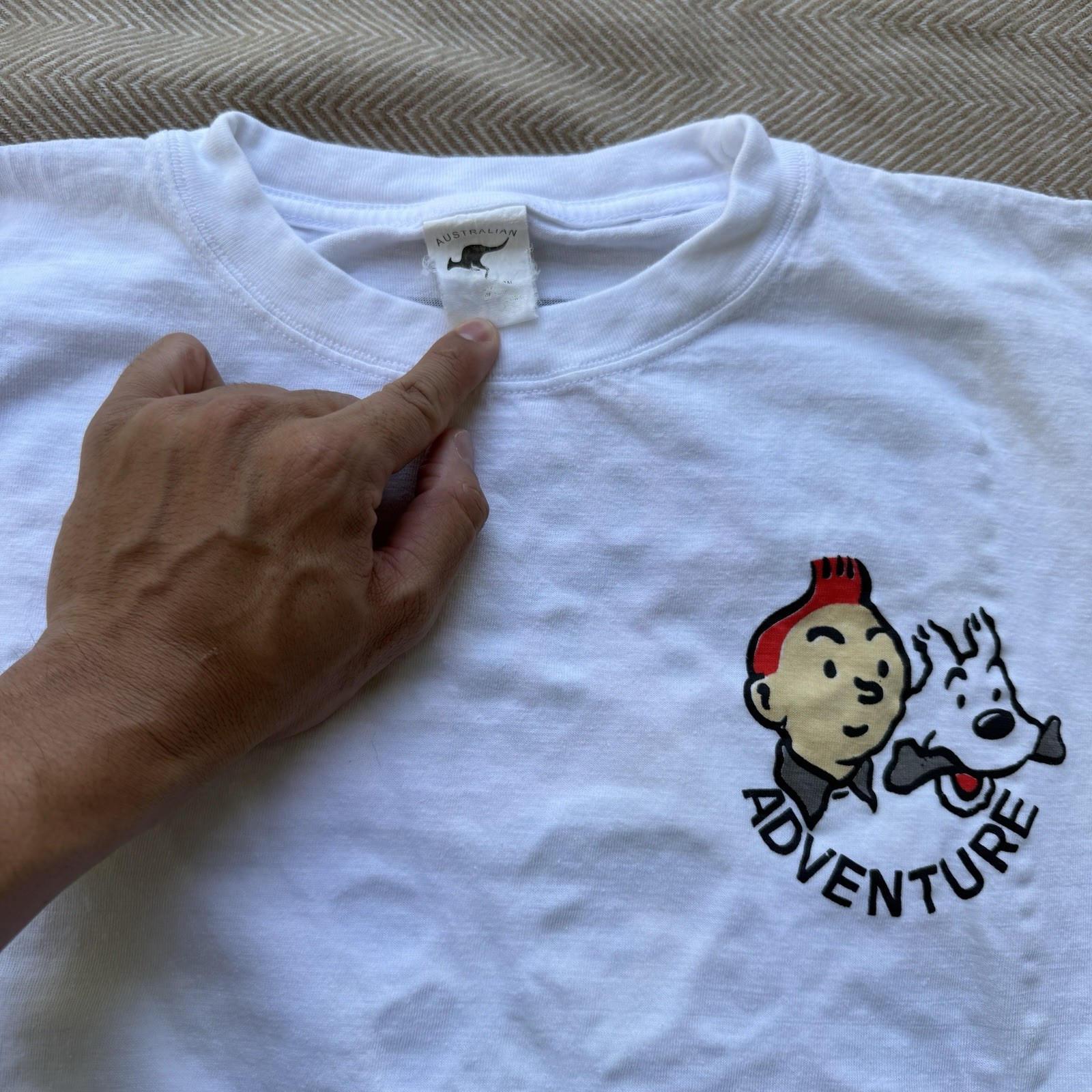 Vintage 90s The Adventures of Tin Tin In Tibet T Shirt Size Large