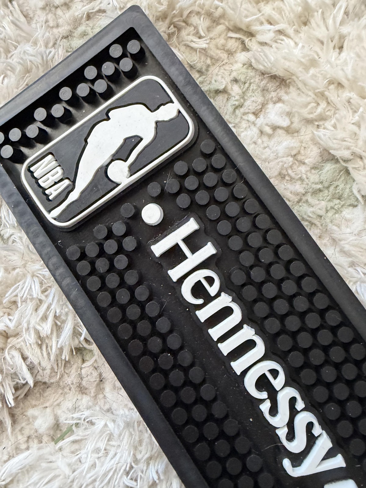 Hennessy NBA Black Rubber Bar Mat Basketball Logo Spill Mat Decor Home Bar
