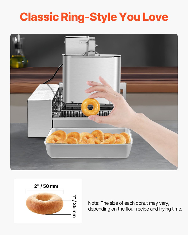 Commercial Automatic Donuts Machine, 4 Rows Donuts Making Equipment, 240 Pcs/Hou