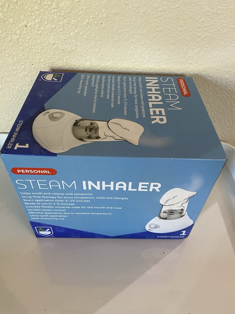 NEW PERSONAL STEAM INHALER INCLUDES UNIVERSAL MASK INTERTEK COMPACT SIZE
