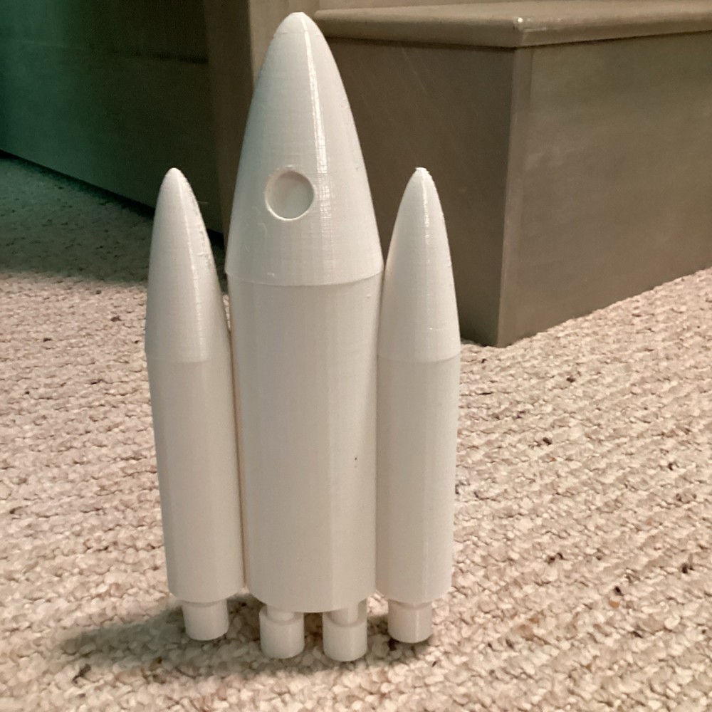 White Plastic Rocket Spacecraft Pre-built Model Over 2in