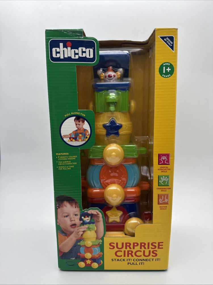 Chicco Surprise Circus - STACK IT! CONNECT IT! PULL IT! ~HTF~ NEW