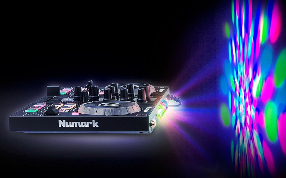 Numark Black mirror ball with 2 deck DJ controller Add Virtual DJ LE Software