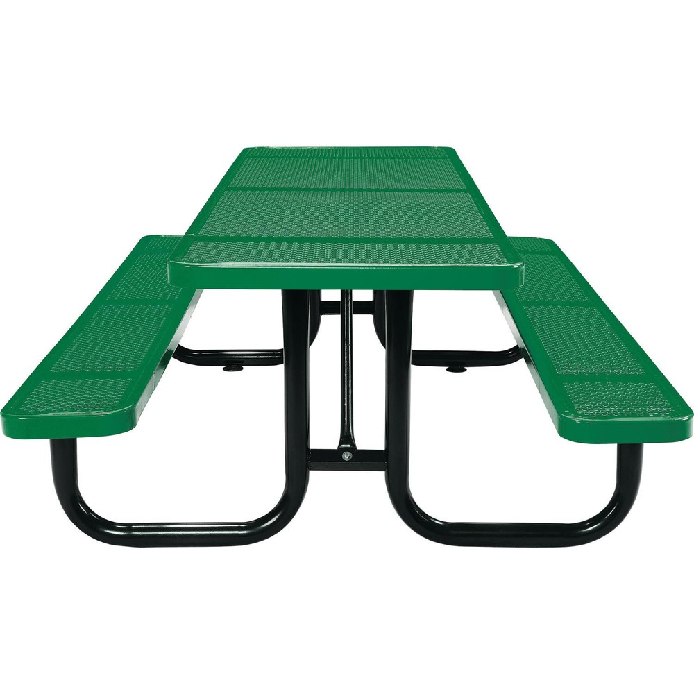8' Rectangular Picnic Table Surface Mount Green (96" Long)
