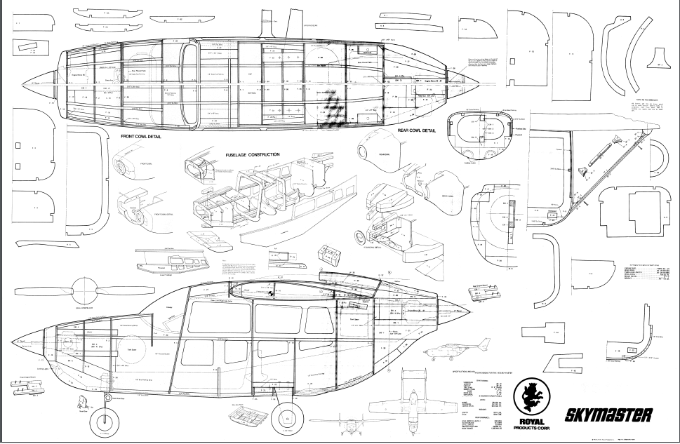 Cessna Skymaster Twin. Scale RC Airplane PDF Plans on CD