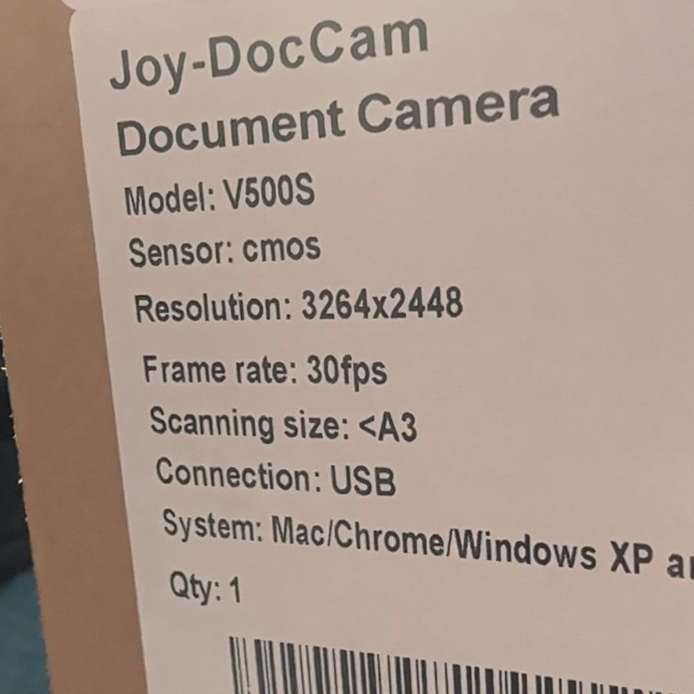 JOYUSING V500S 8MP Document Camera New In Box