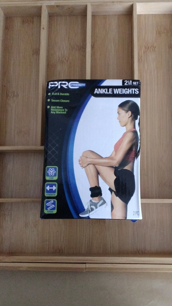 PRO Strength 2 lb Adjustable Ankle Weights Set Black Soft Durable Secure Closure