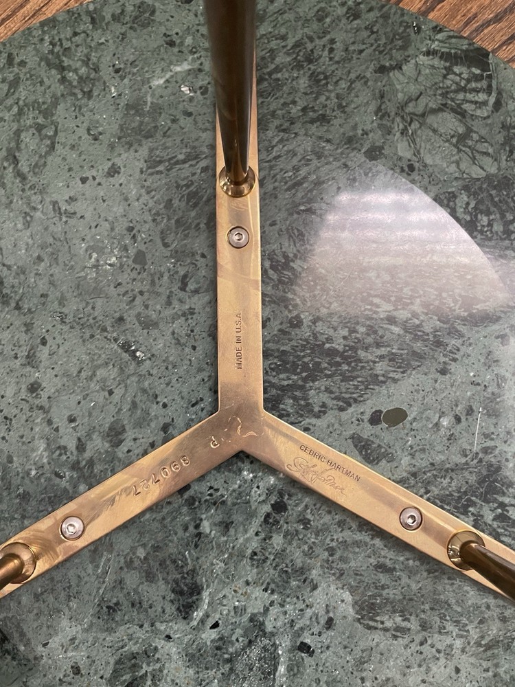 Cedric Hartman Mid-Century Side/End “AE” Marble & Bronze Table
