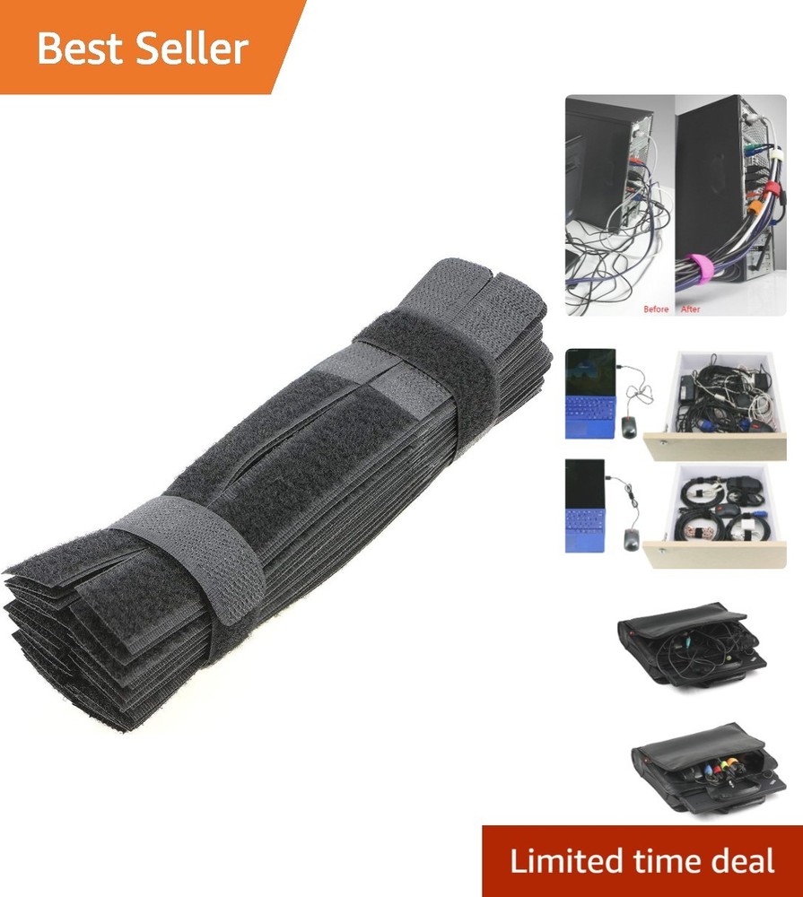 Strong 7 Inch Reusable Cable Ties - 50-Pack for All Your Organization Needs