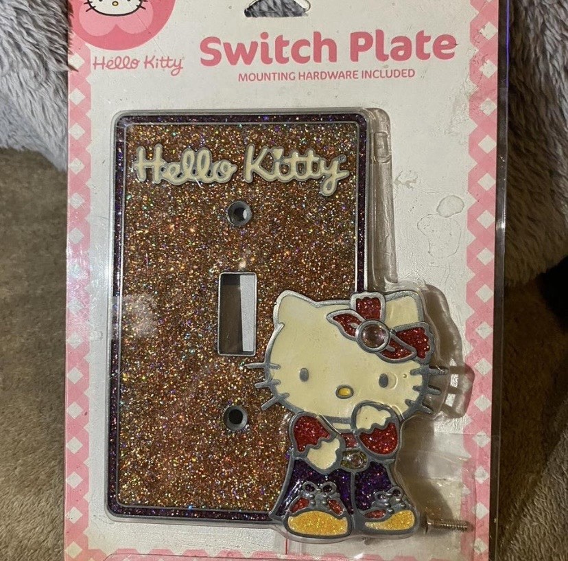 Hello Kitty Glitter Multicolor Decorative Toggle Switch Plate Wall Cover