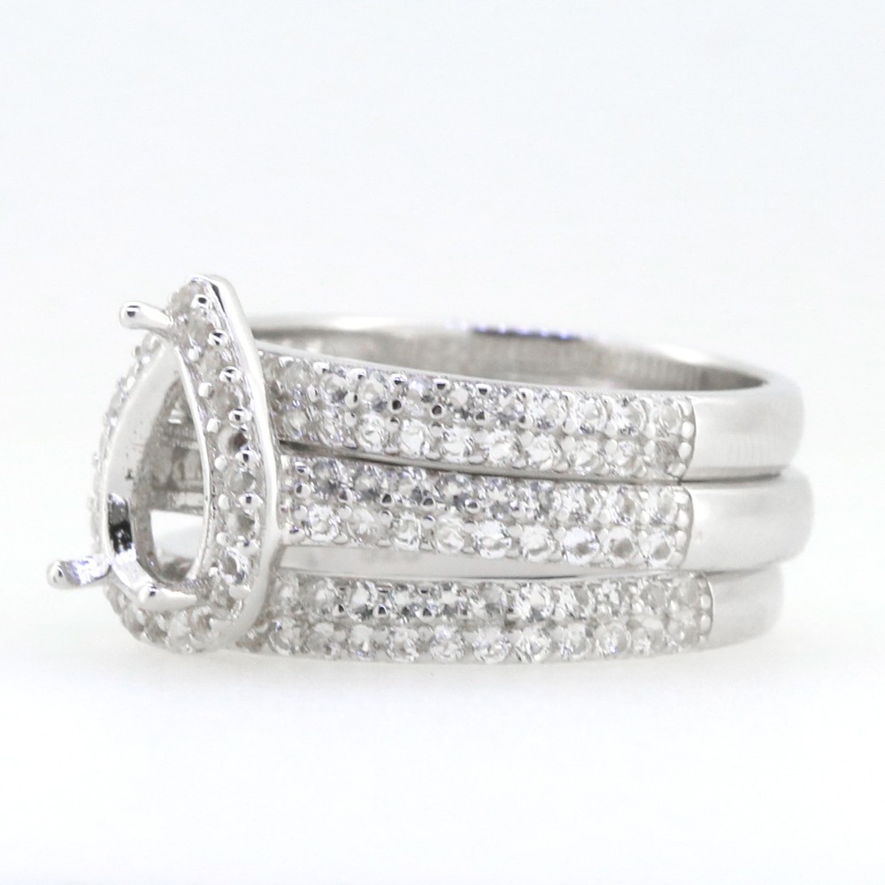 Sterling Silver Semi Mount Ring Setting Cushion CU 9x7mm