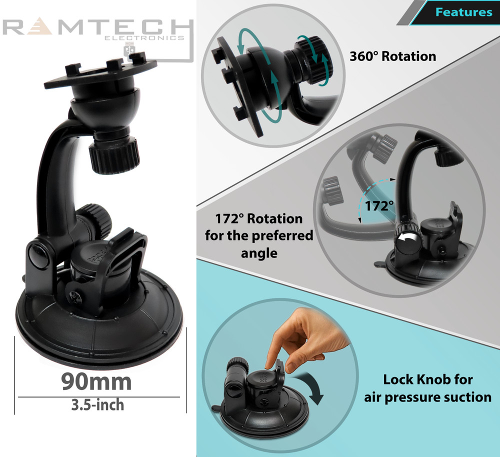 Suction Cup Strong Windshield Mount for Rand McNally, Rand Tab 7" Rand Tab 8"