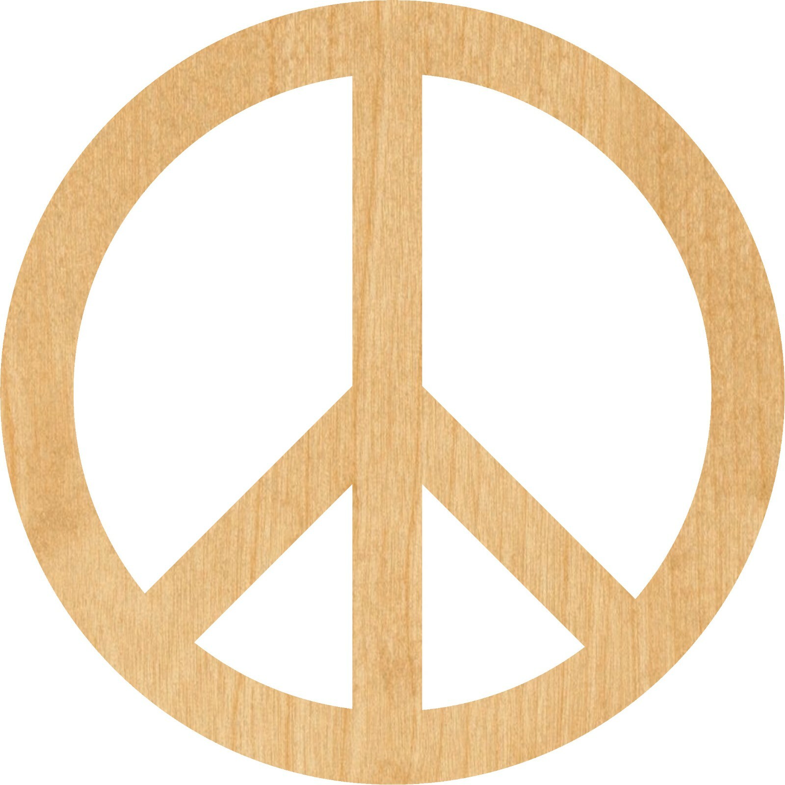 Peace Sign Laser Cut Out Wood Shape Craft Supply - Woodcraft Cutout