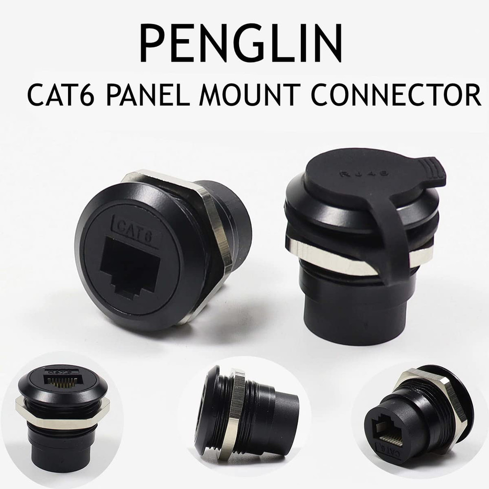 2Pack RJ45 Panel Mount Coupler, Ethernet LAN Pass through Connector, CAT6 Female