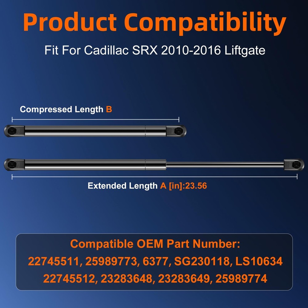 ??? (?) ???? Liftgate Replacement Lift Support for Cadillac SRX Black