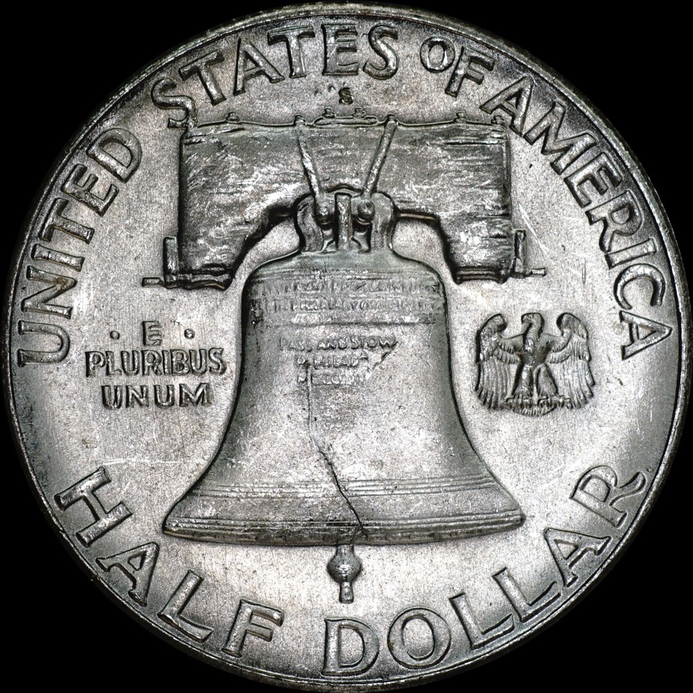1949-S Franklin Half Dollar Silver, White with Nice Bell Lines, As Shown 252