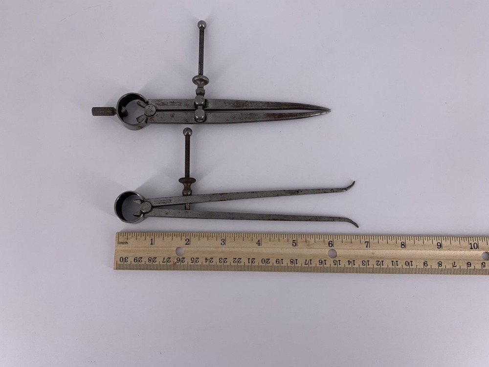 (2) LS Starrett Spring Calipers 83B(?)(Divider) & 74A(?)(Inside Caliper)