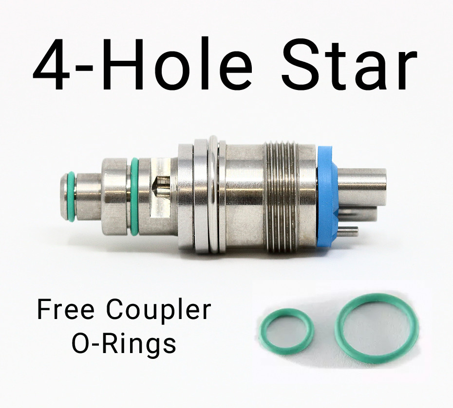 Star 430 4 Hole Non Fiber Optic Low/High Speed Dental Swivel Coupler USA Stock