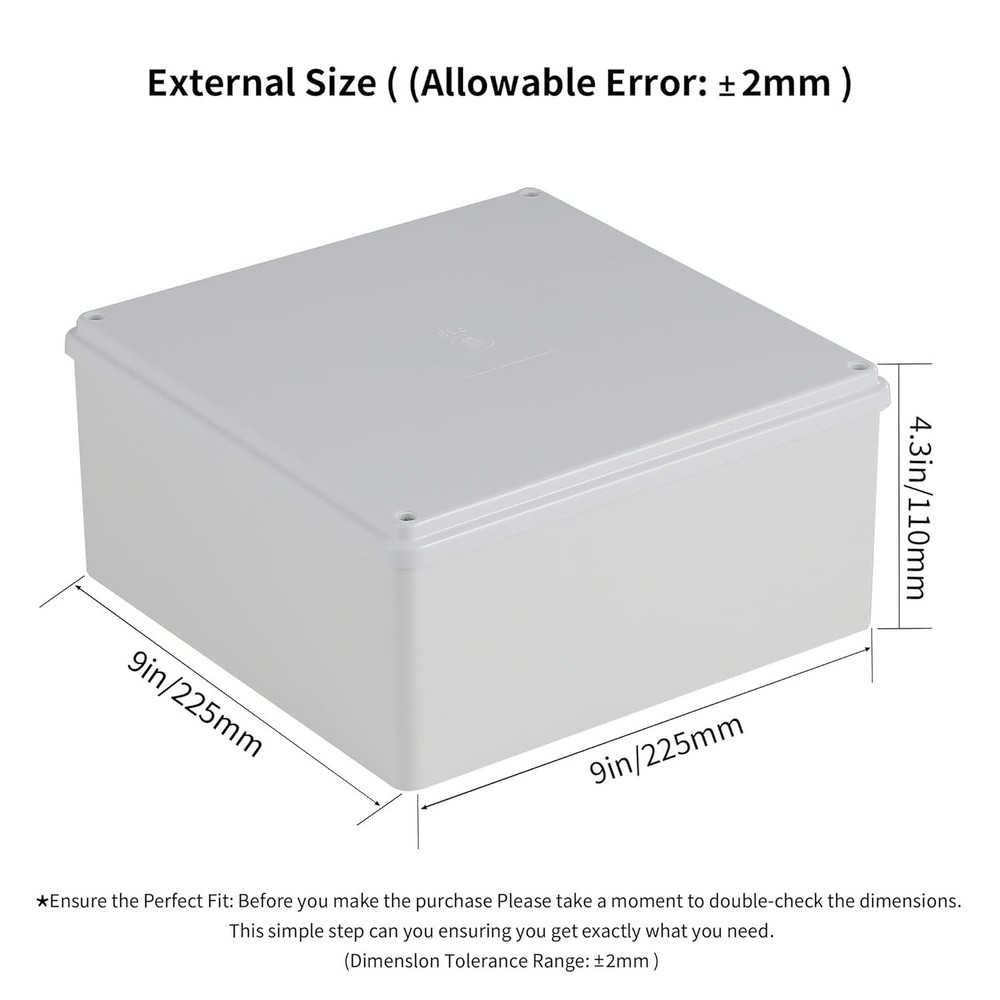 PVC Plastic Dustproof Waterproof Box IP65 Electrical Junction Box Outdoor