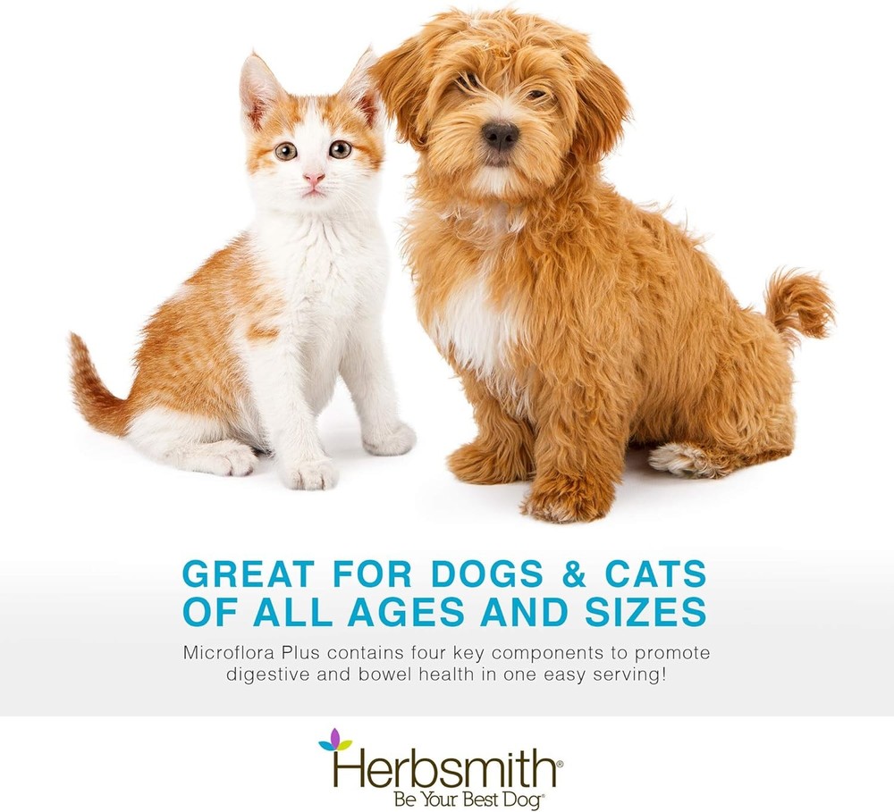 Herbsmith Microflora Plus – Probiotic & Digestive Aid for Cats – 60 Capsules