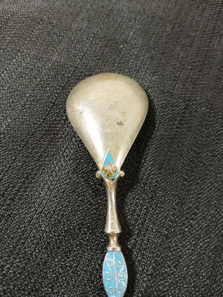 David Andersen Norway Sterling Silver Plus Enamel Spoon 930s