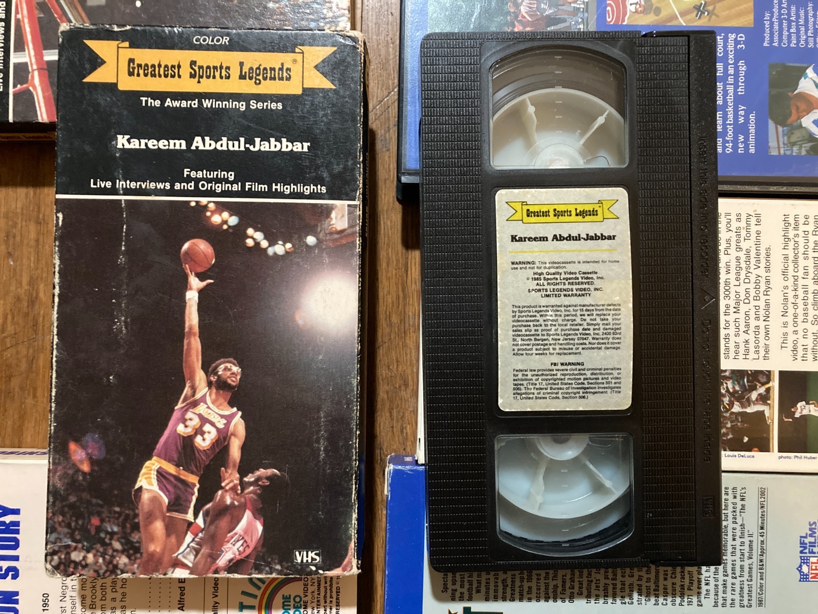 Greatest Sports Legends VHS lot of 7 Wilt Chamberlain NBA Basketball LA Lakers