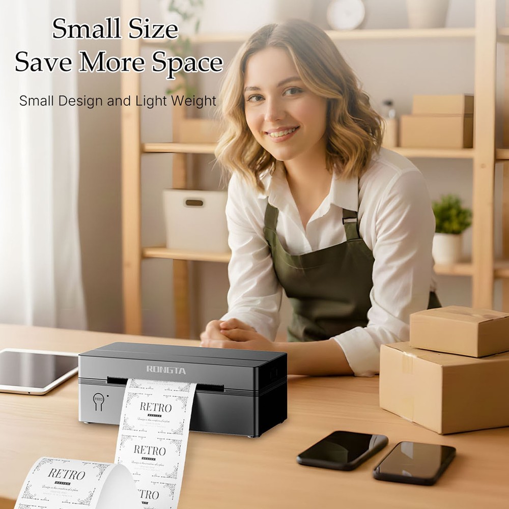 Bluetooth Thermal Label Printer 4x6 Wireless Shipping for iPhone Android PC Mac