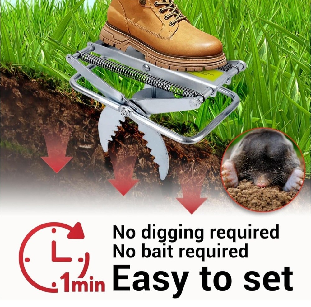 Upgraded Mole Trap Scissor, Mole Traps for Lawns That Kill Best, Easy Step Setup
