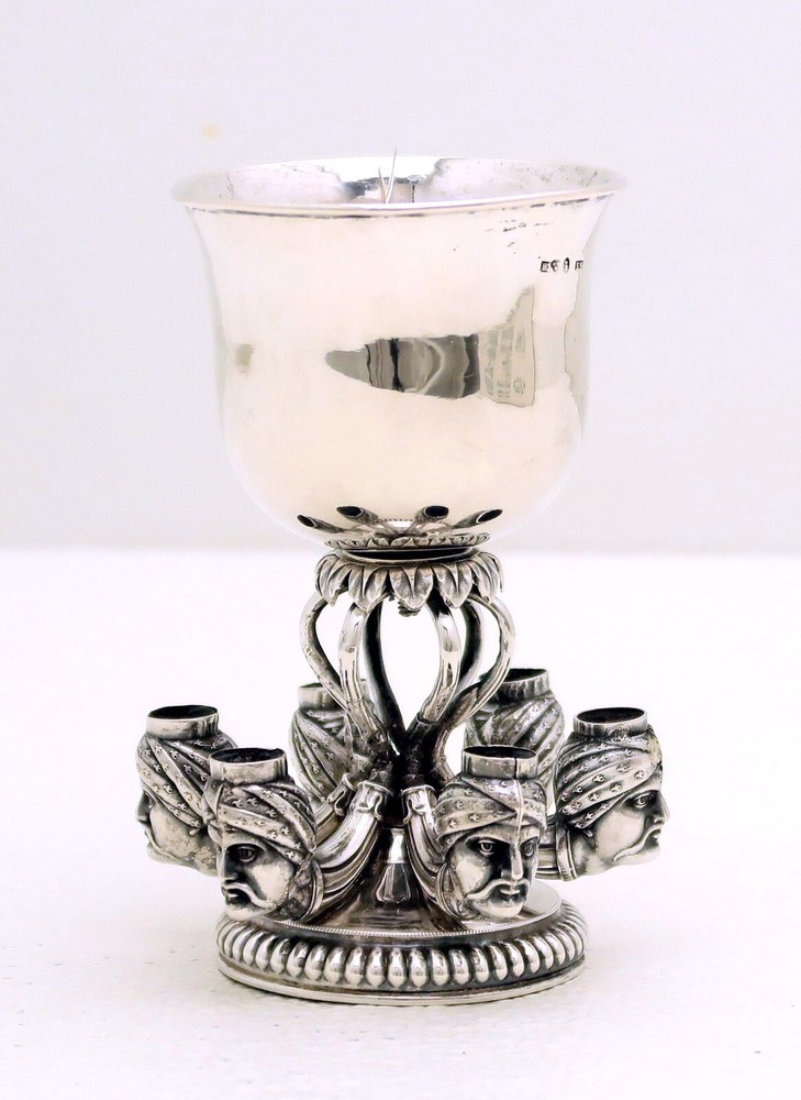 Sweden Solid Silver Server Ottoman Sultan Cigarette urn Christian Hammer 1864