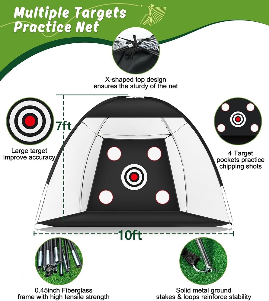 Golf Practice Net 10x7ft Driving Chipping Training