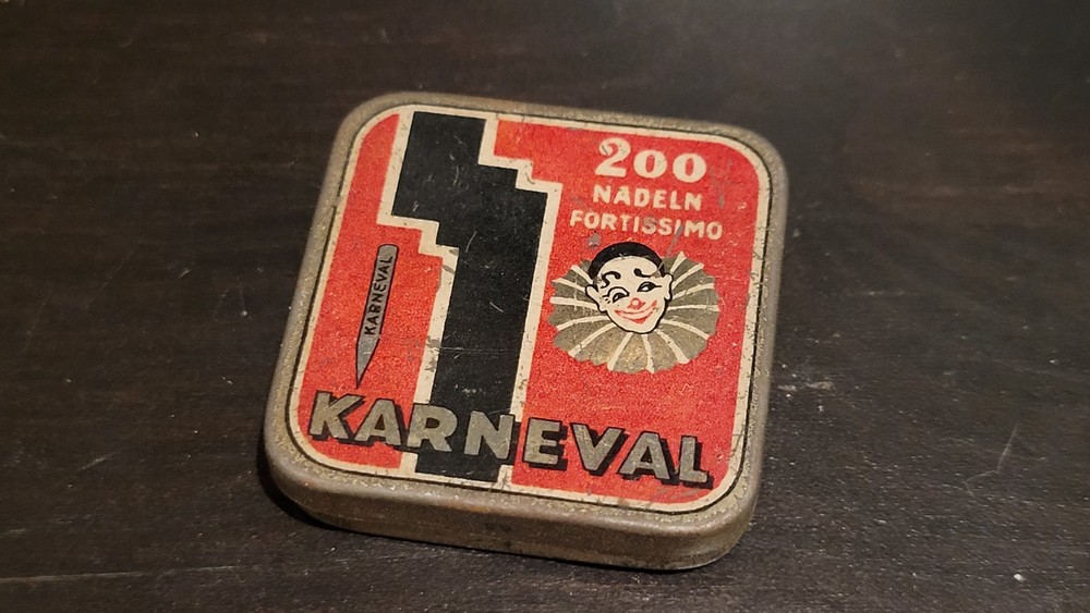 Rare German Gramophone phonograph needle tin karneval