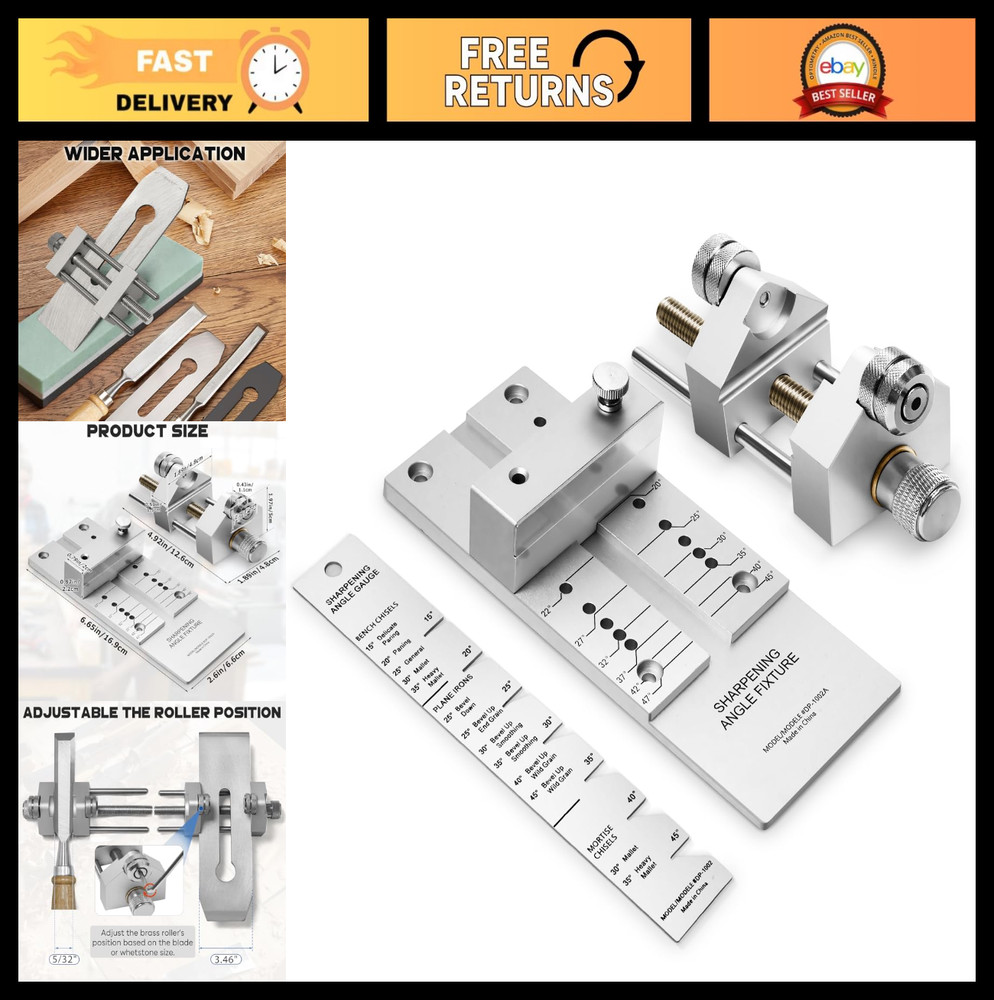 Precision Chisel Sharpening Jig - Adjustable Angle Guide for Woodworking Tools