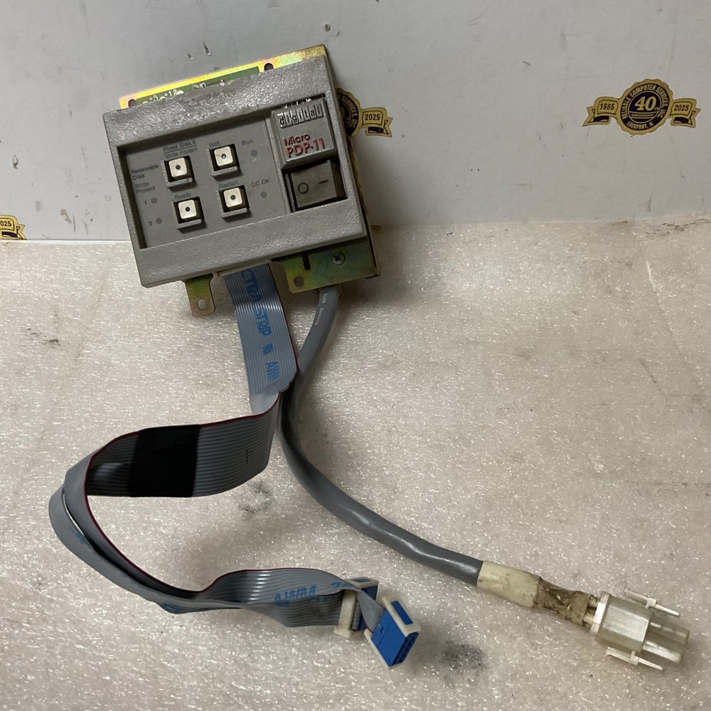 DEC Digital Equipment 70-20695-01 Micro PDP-11 4 button Control Panel 2 cables