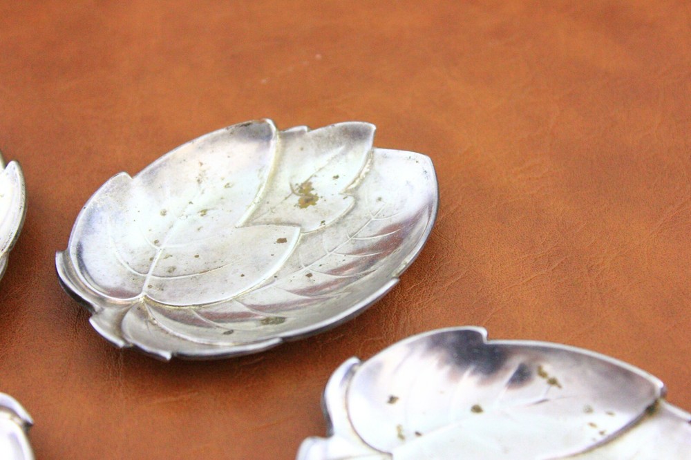 5 Vintage Silver Plated Leaf Dish WMF Germany Candy Trinket Dish 70 CM X 55 CM
