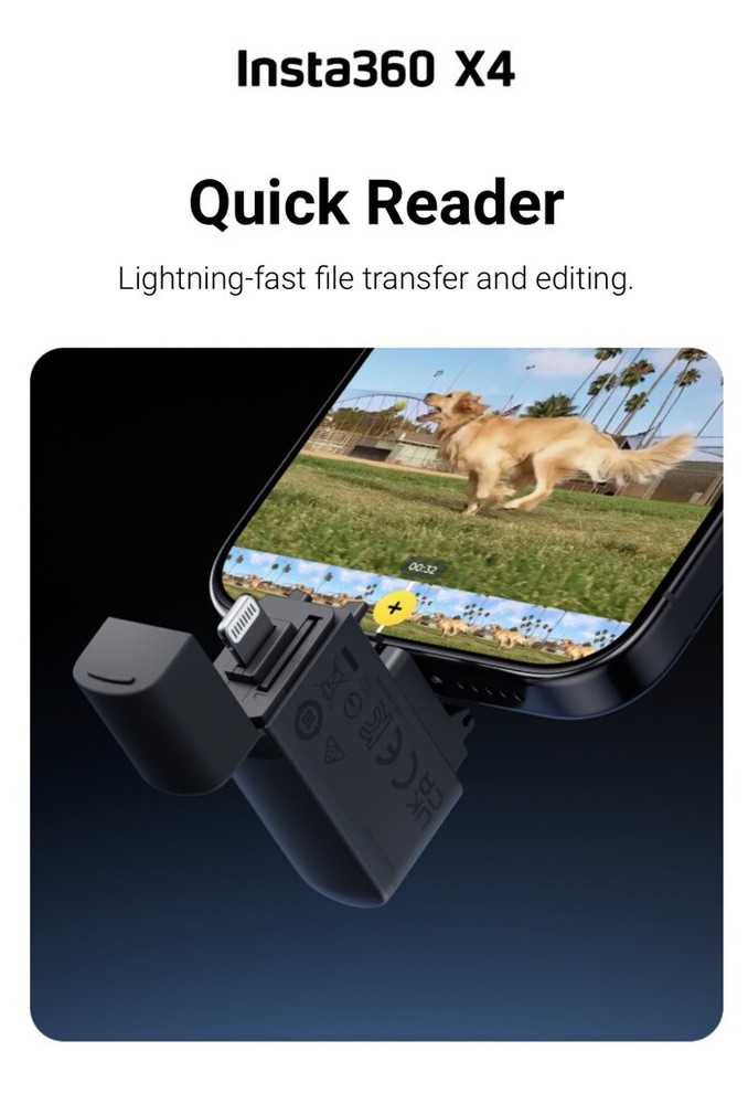 Original Insta360 X4 Quick Reader - Fast & Convenient Data Transfer