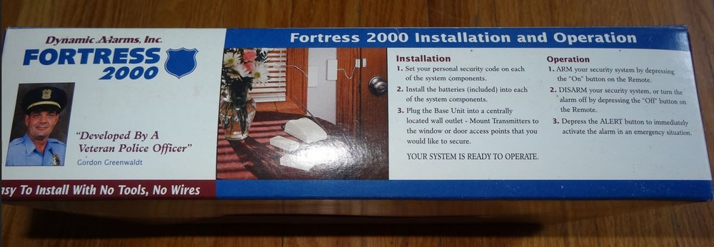 Wireless Security System Fortress 2000 Model SPW001. DIY easy installation.
