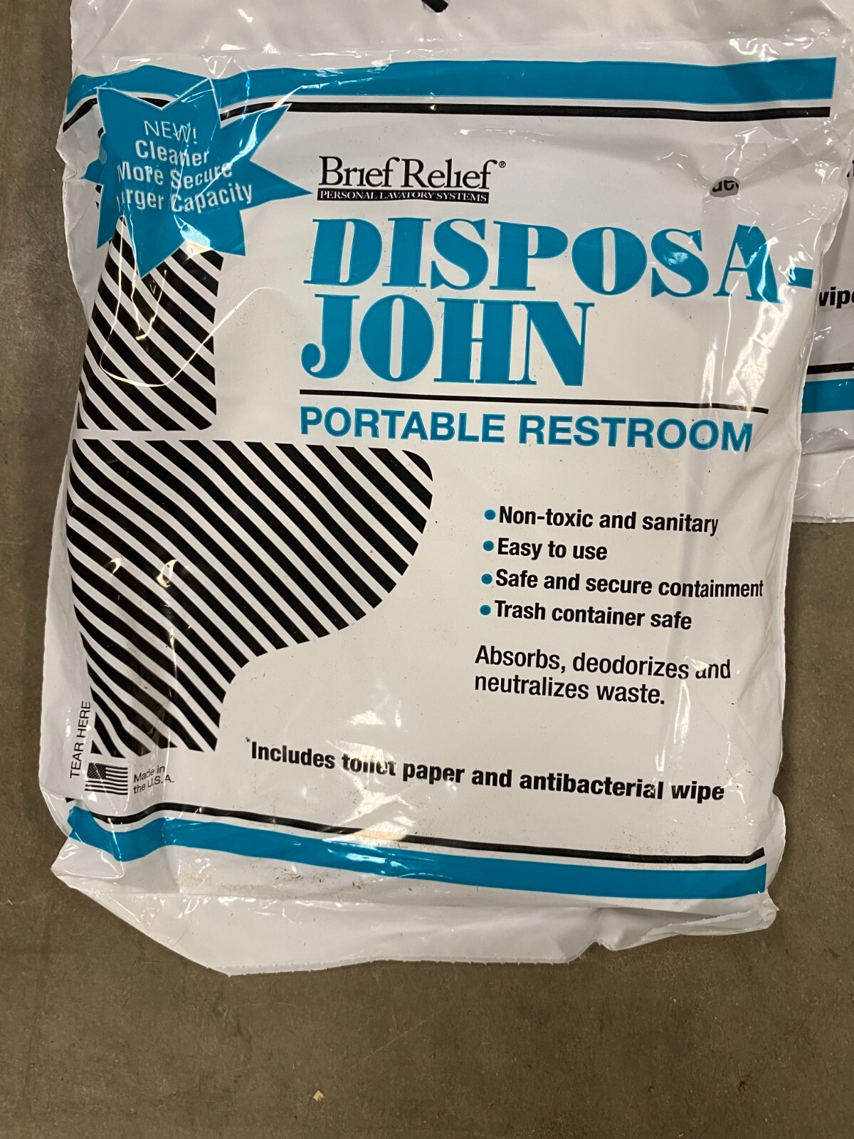 Lot of 10 Disposable Brief Relief Eco safe porta potty and urine bags