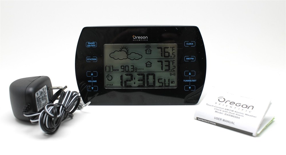 Oregon Scientific BARM699A Touch Control Atomic Weather Clock NO Sensor