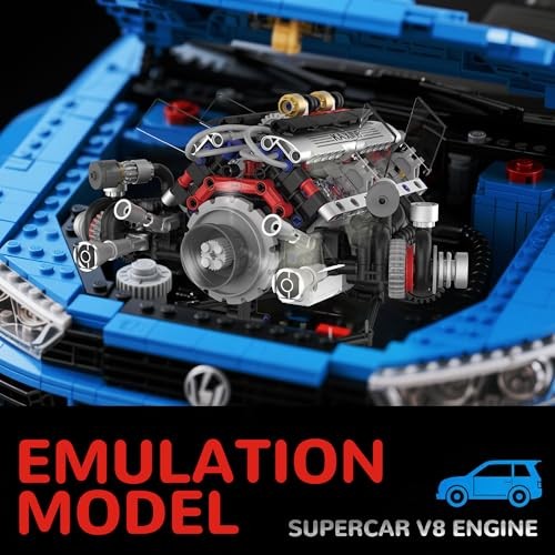 V8 Engine Building Set Mini Model Kit That Runs, Technic with F1 Engine Kit 212