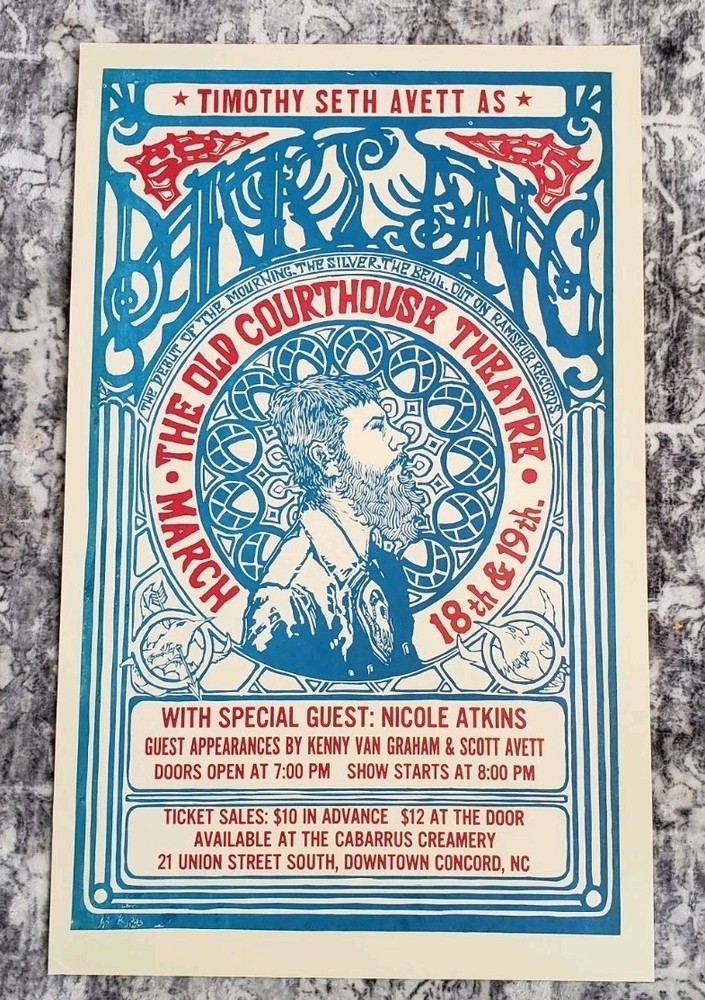 Seth Avett Darling Avett Brothers Poster Silkscreen Printed By SETH!