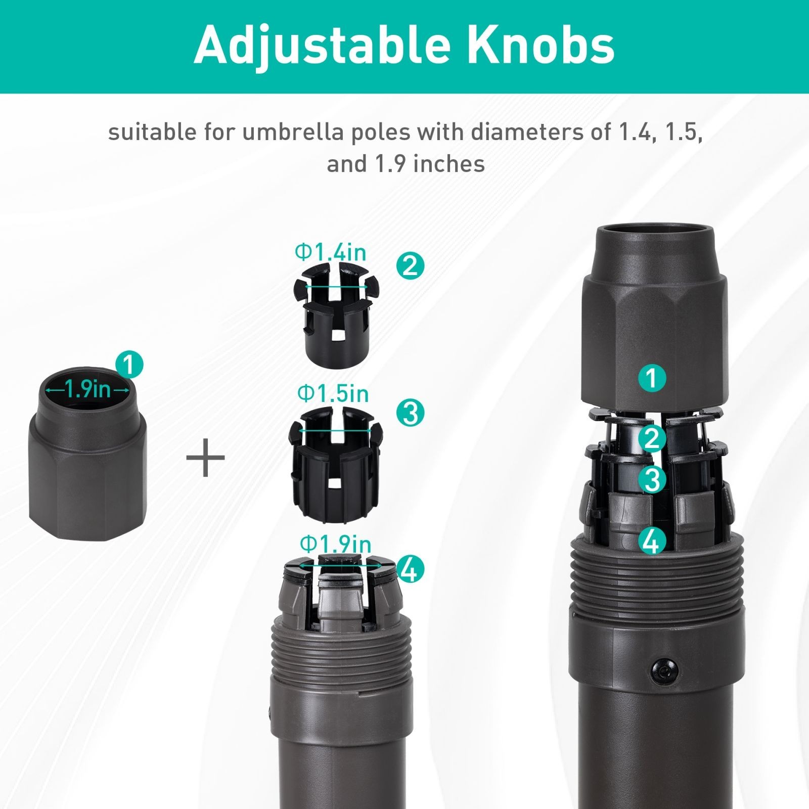 Patio Umbrella Base With Wheels Heavy Duty Fillable Market Umbrella Stand Brown