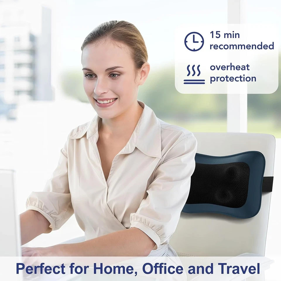 3 In 1 Electric Lumbar Support Pillow Smooth Spine Triple Fusion Back Massager