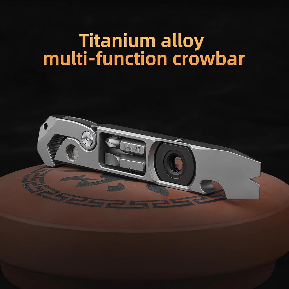 Titanium Pry Bar,Multi-tool,EDC Tool,Versatile Large, 03 Grey-l