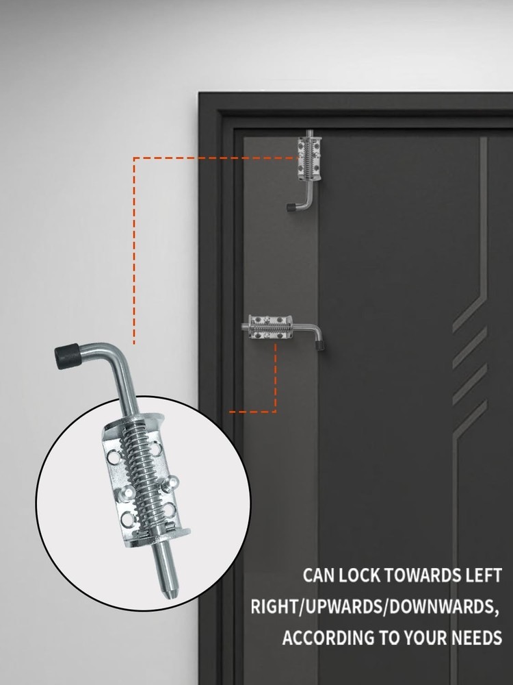 Heavy Duty Zinc Plated Spring Loaded Gate Latch for Ultimate Security - 2pcs