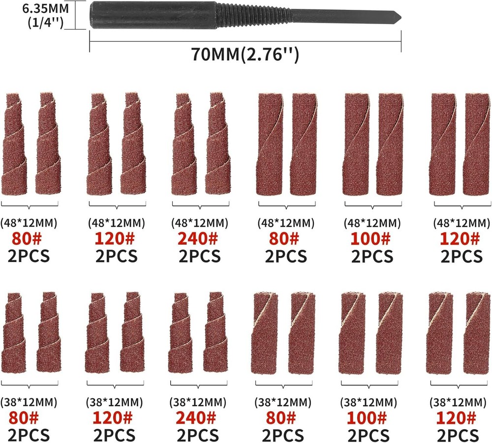 ENGINE PORTING 25 PC MINI CONE SANDER KIT SANDING ABRASIVE WHEEL TOOL PORT