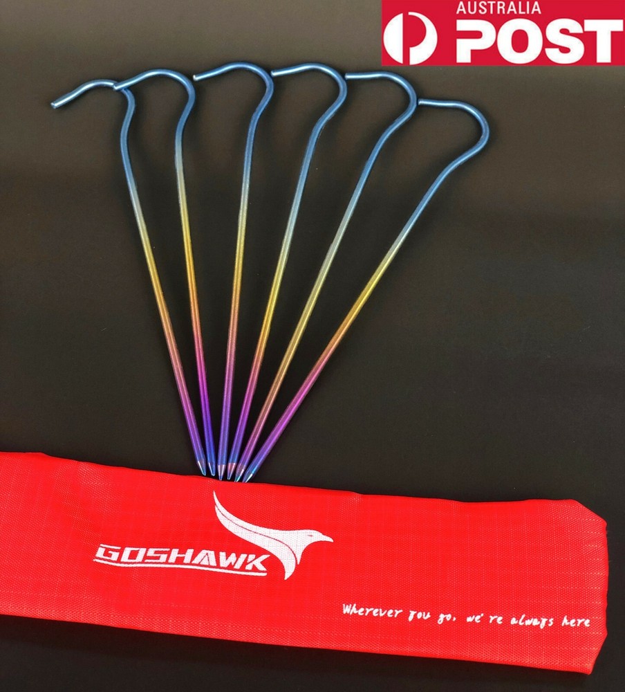 6 Pcs Titanium Tent Peg Ground Ultralight 5g Stakes
