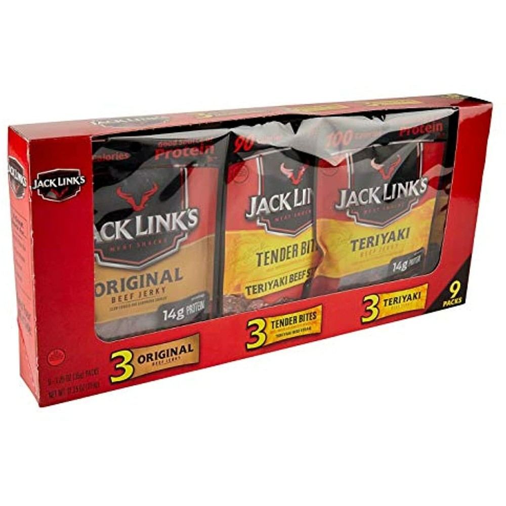 Jack Link's Beef Jerky Variety Pack: 3 Original Flavored, 3 Tender Bites, 3