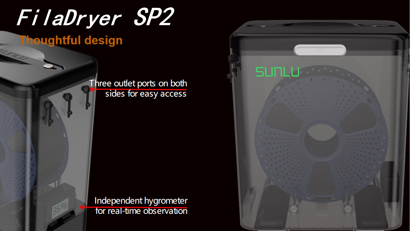 SUNLU FilaDryer SP2 Separation Design，Fast Heating，Strong Safety，Black
