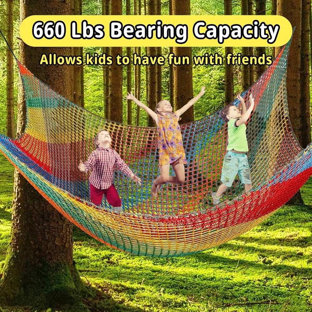 Climbing Net 6.5' x 9.8', Double Layer, Multicolor