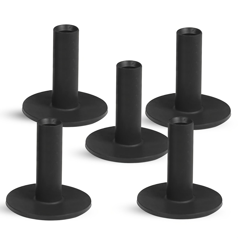 Rubber Golf Tee Holder - Tees For Driving Range Mats Durable Black White 5 Pack